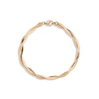 Aurate New York Herringbone Twist Bracelet In Yellow