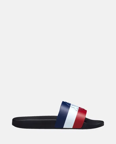 Moncler Basile Black Rubber Sliders In White