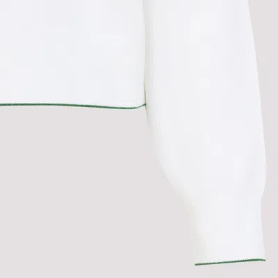 Jacquemus White Sweater With Logo Embroidered On The Front And Short Design In Cotton Woman In White