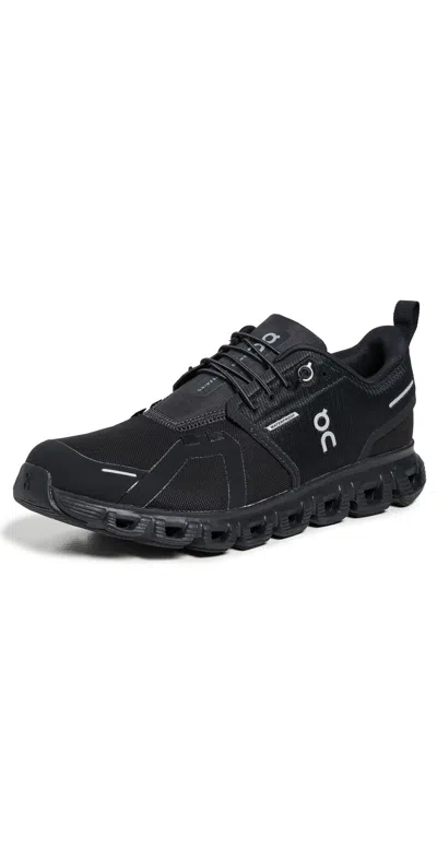 On Cloudrock Low Waterproof Sneakers In Black/black