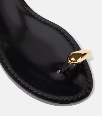 Amanu Samburu Leather Sandals In Black