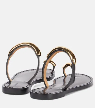 Amanu Samburu Leather Sandals In Black
