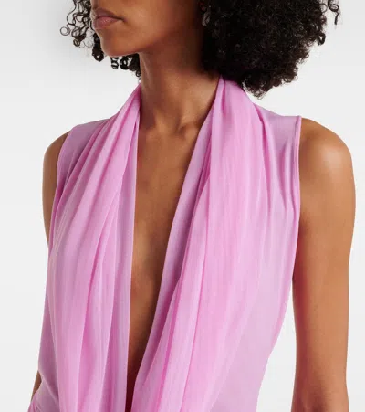 David Koma Semi-sheer Gown In Pink