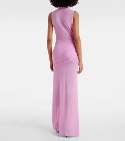 David Koma Semi-sheer Gown In Pink