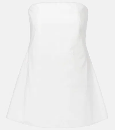 Rohe Poplin Strapless Bustier Top In White In Optic White