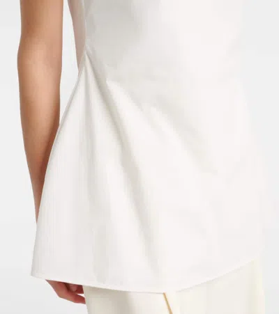 Rohe Poplin Strapless Bustier Top In White In Optic White