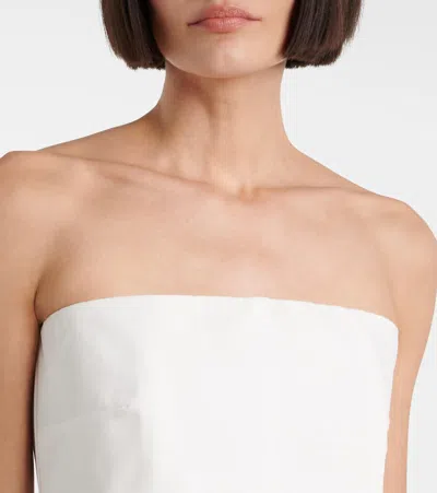 Rohe Poplin Strapless Bustier Top In White In Optic White