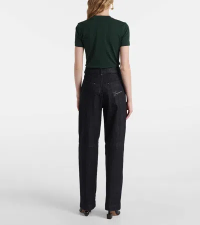 Jacquemus Women's Le Cargo De-nîmes Jean In Navy