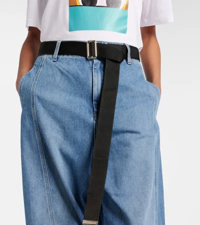 Plan C High-rise Wide-leg Jeans In Indigo