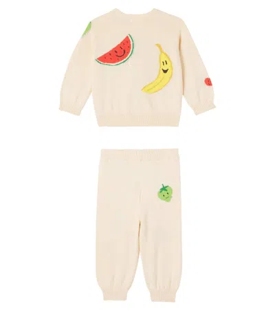 Molo Baby Brody Cotton Cardigan And Pants Set In Neutral