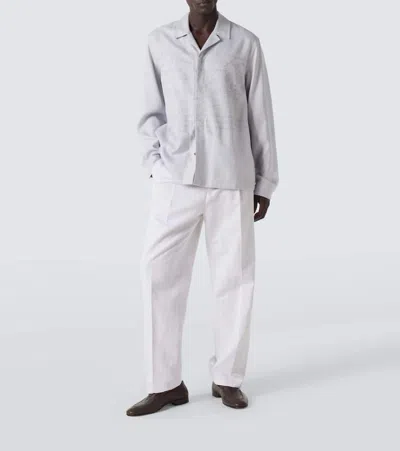 棉质亚麻直筒裤