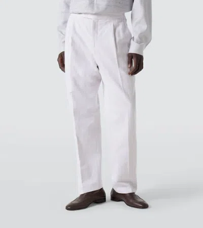 棉质亚麻直筒裤