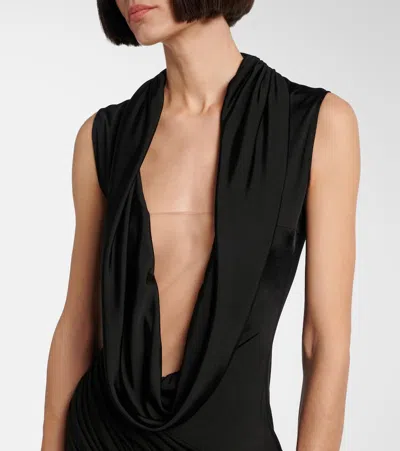 David Koma Plunge-neck Sleeveless Maxi Dress In Black