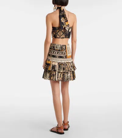 Isabel Marant Étoile Feyza Convertible Mixed Print Cotton Halter Top In Multi