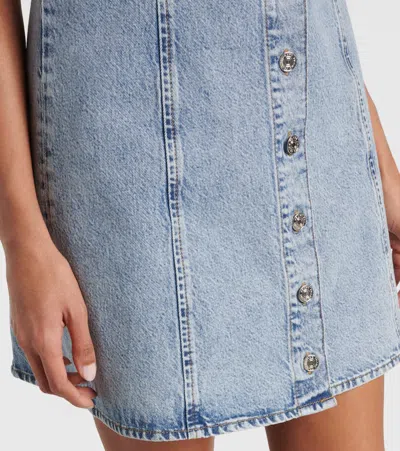 Frame Denim Shift Dress With Studs In Mingle In Blue