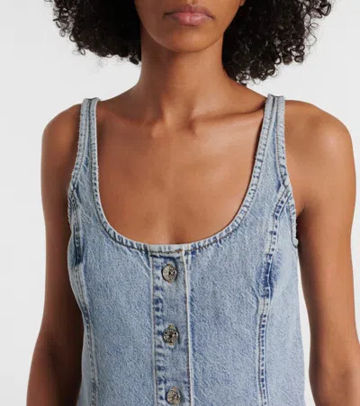 Frame Denim Shift Dress With Studs In Mingle In Blue