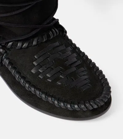 Isabel Marant Almond Toe Ankle Boots With Tassel Detail In Black