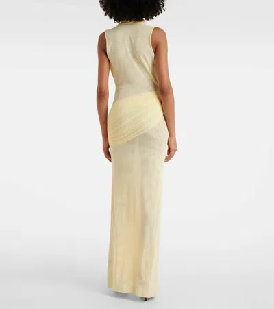 David Koma Plunge Neckline Sleeveless Gown In Yellow