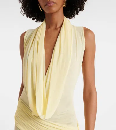 David Koma Plunge Neckline Sleeveless Gown In Yellow
