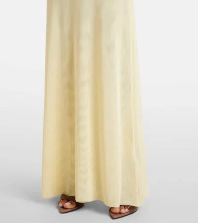 David Koma Plunge Neckline Sleeveless Gown In Yellow