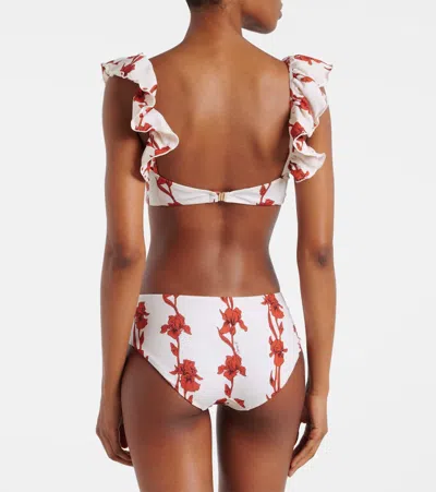 La Doublej Ruffle Bikini Top In Mini Iris