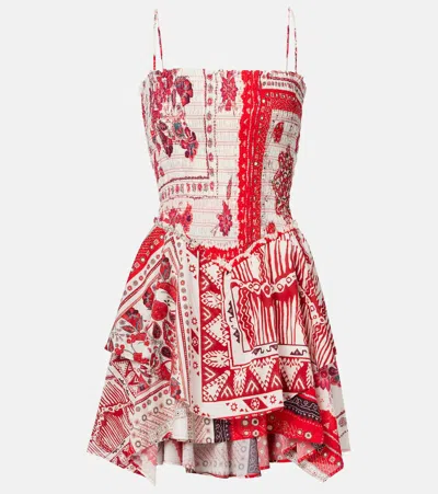 Isabel Marant Étoile Anka Paisley Print Smocked Cotton Sundress In Multi