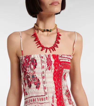 Isabel Marant Étoile Anka Paisley Print Smocked Cotton Sundress In Multi