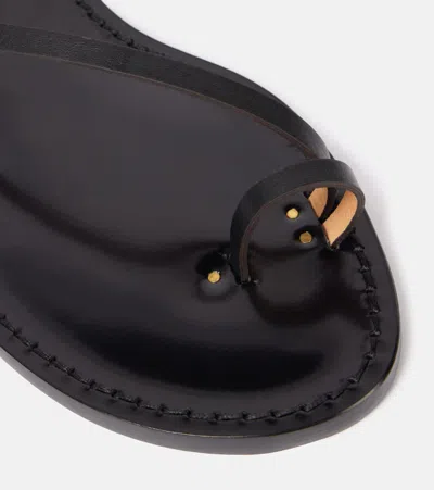 Amanu Kalahari Leather Sandals In Black