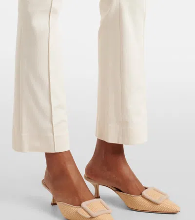 Veronica Beard Kimra Cropped Pants In Ecru