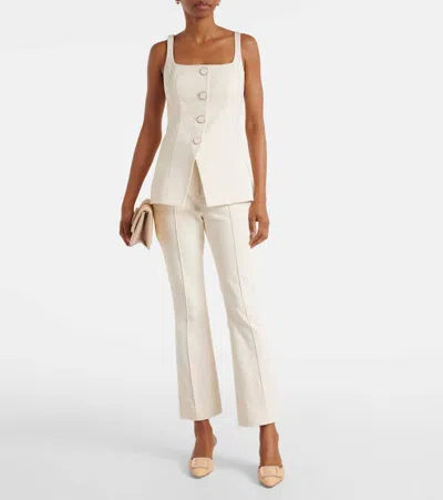 Veronica Beard Kimra Cropped Pants In Ecru