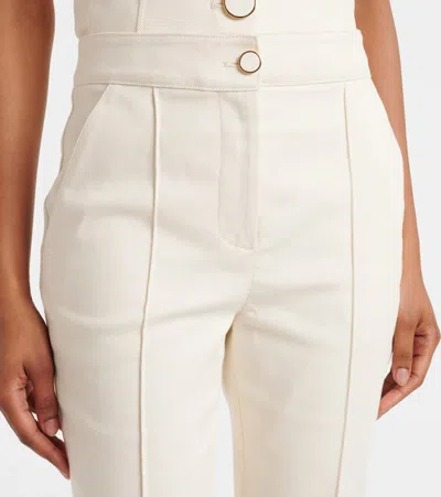 Veronica Beard Kimra Cropped Pants In Ecru