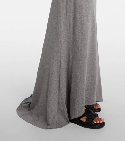 Plan C Cotton Maxi Skirt In Grey