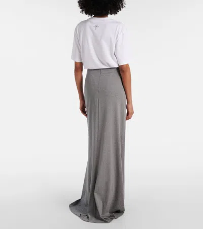 Plan C Cotton Maxi Skirt In Grey