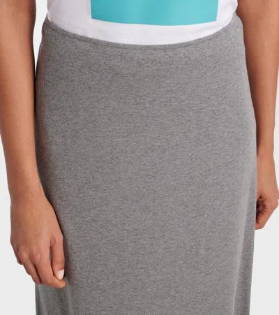 Plan C Cotton Maxi Skirt In Grey