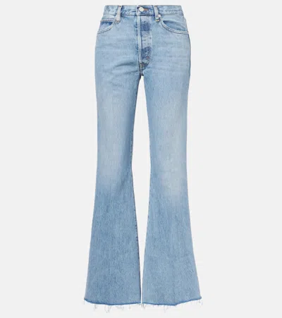 Frame The Lax High-rise Flared Jeans In Johanna Raw Fray