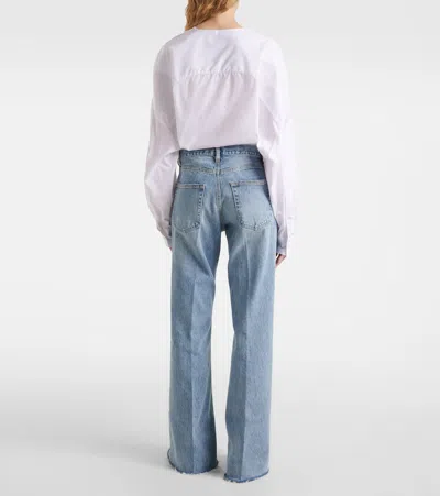 Frame The Lax High-rise Flared Jeans In Johanna Raw Fray