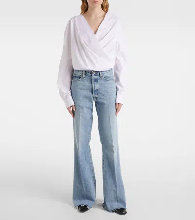 Frame The Lax High-rise Flared Jeans In Johanna Raw Fray