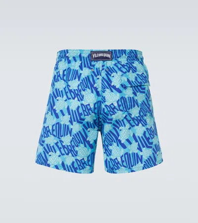 Vilebrequin Printed Recycled Polyamide Swim Shorts In Blue