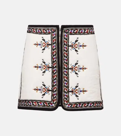 Isabel Marant Étoile Isabel Marant Etoile White Viscose Blend Zeria Mini Skirt In Ecru