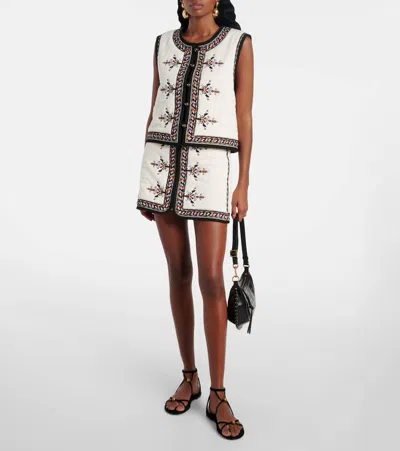 Isabel Marant Étoile Isabel Marant Etoile White Viscose Blend Zeria Mini Skirt In Ecru