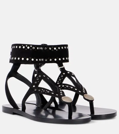 Isabel Marant Black Leather Flip-flop Sandals
