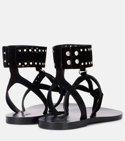 Isabel Marant Black Leather Flip-flop Sandals