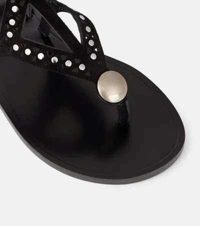 Isabel Marant Black Leather Flip-flop Sandals