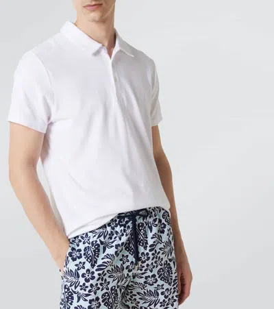 Vilebrequin Terry Cotton Pacific Polo Shirt In White