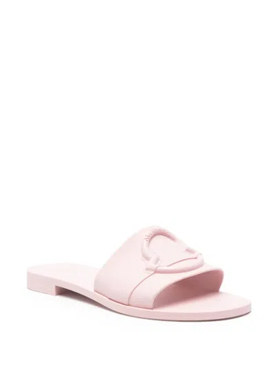 Moncler Bell Slip-on Sliders In Pink