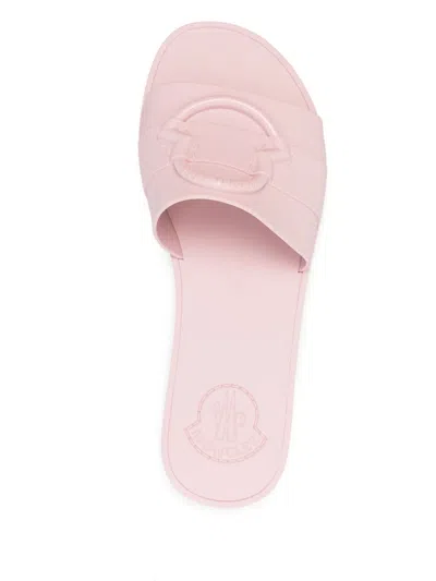 Moncler Bell Slip-on Sliders In Pink