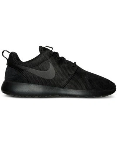 Shop Nike Women&#039;s Roshe One Print Casual Sneakers From Finish Line In Black/black-anthracite