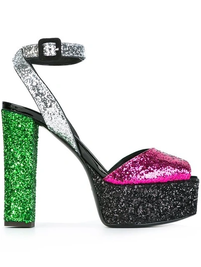 Shop Giuseppe Zanotti 'betty' Glitter Platform Sandals