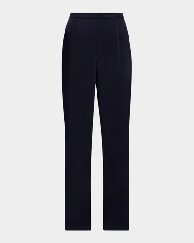 St John ‘diana' Flat Front Pressed Crease Straight Leg Pants In Black