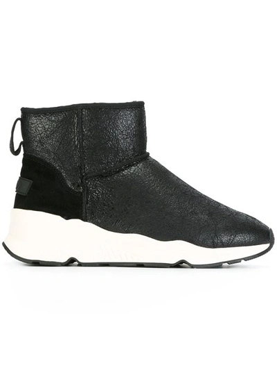 Ash 'miko' Shearling Ankle Boots In Black Suede